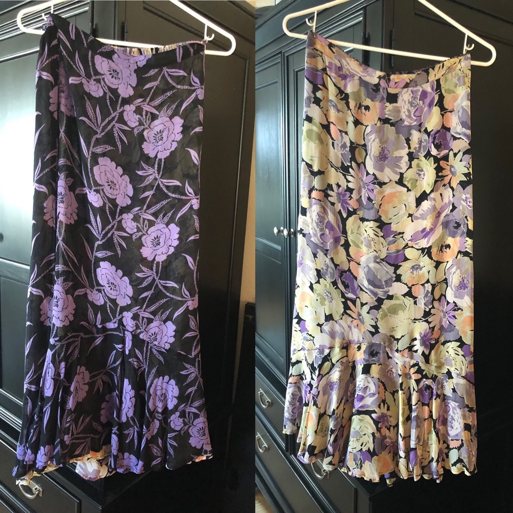 Sarah Arizona reversible long skirt purple black